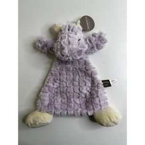 New Demdaco Hippo baby Security blanket purple Lovey Hippopotamus